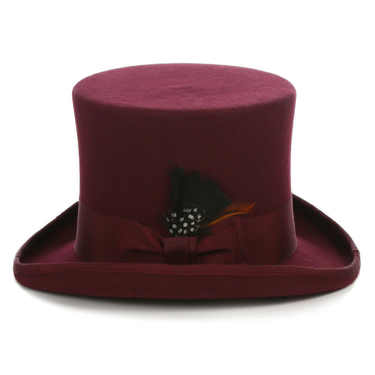 Premium Wool Burgundy Top Hat - FHYINC best men's suits, tuxedos, formal men's wear wholesale