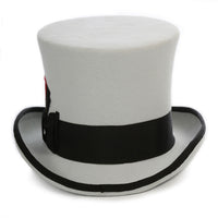 Premium Grey with Black Wool Top Hat - FHYINC best men's suits, tuxedos, formal men's wear wholesale