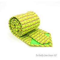 Firefly Lime Green Necktie with Handkerchief Set - FHYINC best men's suits, tuxedos, formal men's wear wholesale
