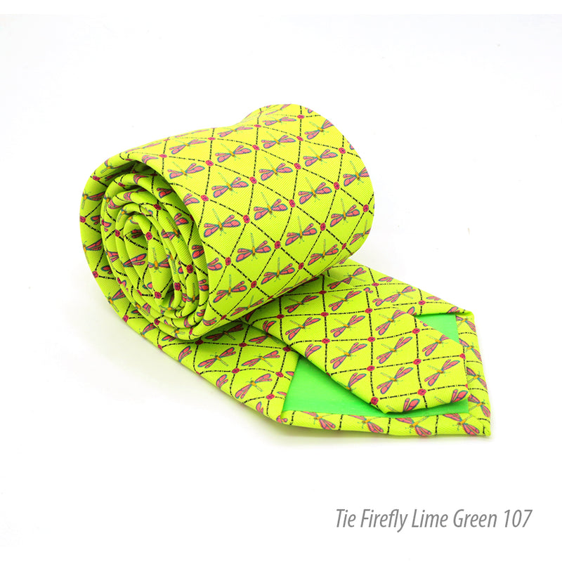 Firefly Lime Green Necktie with Handkerchief Set - FHYINC best men's suits, tuxedos, formal men's wear wholesale