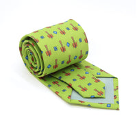 Palm Tree Green Necktie with Handkerchief Set - FHYINC best men's suits, tuxedos, formal men's wear wholesale