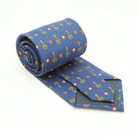 Palm Tree Navy Necktie with Handkerchief Set - FHYINC best men's suits, tuxedos, formal men's wear wholesale