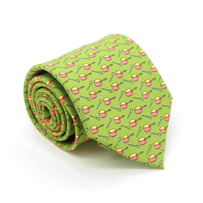 Pots Green Necktie with Handkerchief Set - FHYINC best men's suits, tuxedos, formal men's wear wholesale
