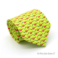 Pots Lime Green Necktie with Handkerchief Set - FHYINC best men's suits, tuxedos, formal men's wear wholesale