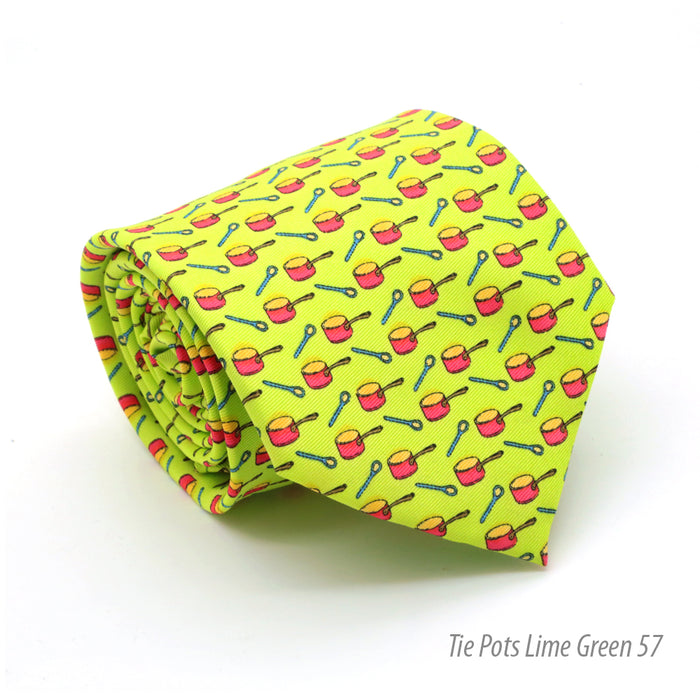 Pots Lime Green Necktie with Handkerchief Set - FHYINC best men's suits, tuxedos, formal men's wear wholesale