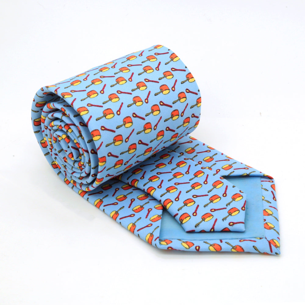 Pots Sky Blue Necktie with Handkerchief Set - FHYINC best men's suits, tuxedos, formal men's wear wholesale