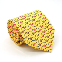 Pots Yellow Necktie with Handkerchief Set - FHYINC best men's suits, tuxedos, formal men's wear wholesale