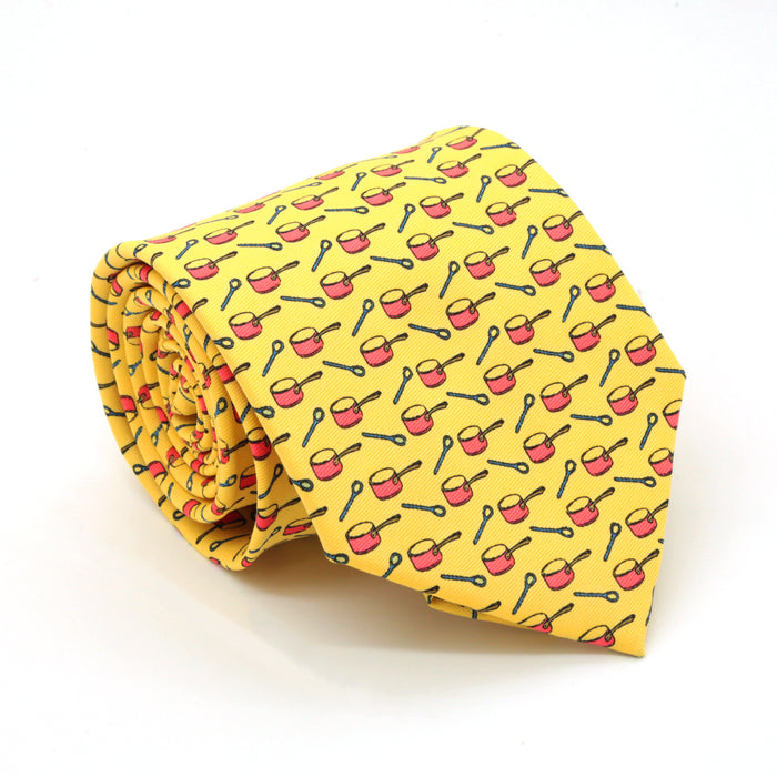 Pots Yellow Necktie with Handkerchief Set - FHYINC best men's suits, tuxedos, formal men's wear wholesale