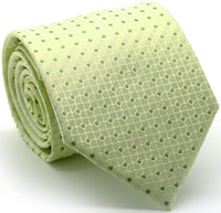 Mens Dads Classic Green Geometric Pattern Business Casual Necktie & Hanky Set UO-2 - FHYINC best men's suits, tuxedos, formal men's wear wholesale