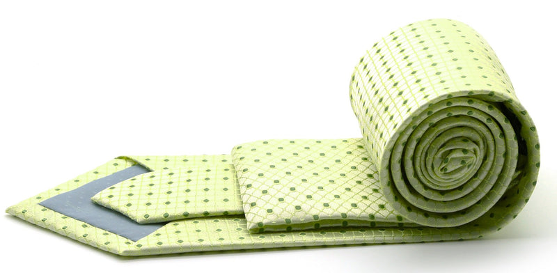 Mens Dads Classic Green Geometric Pattern Business Casual Necktie & Hanky Set UO-2 - FHYINC best men's suits, tuxedos, formal men's wear wholesale
