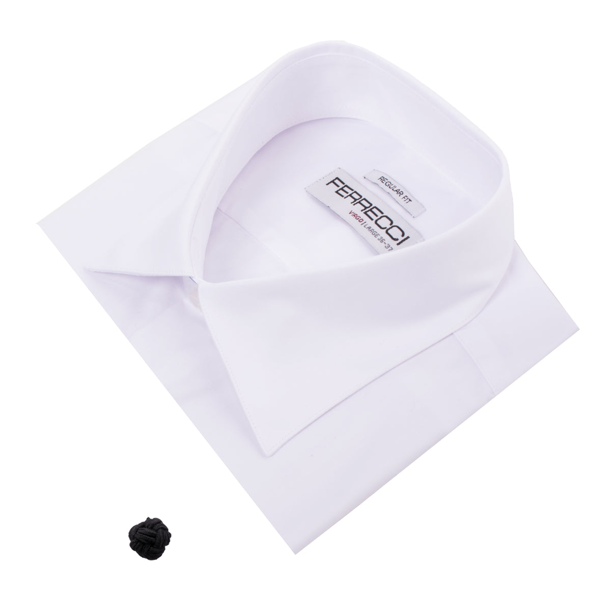 Virgo Snow White Regular Fit French Cuff Dress Shirt - FHYINC best men's suits, tuxedos, formal men's wear wholesale