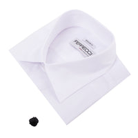 Virgo Snow White Regular Fit French Cuff Dress Shirt - FHYINC best men's suits, tuxedos, formal men's wear wholesale