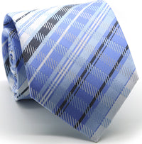Mens Dads Classic Blue Striped Pattern Business Casual Necktie & Hanky Set VO-10 - FHYINC best men's suits, tuxedos, formal men's wear wholesale