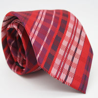 Mens Dads Classic Red Striped Pattern Business Casual Necktie & Hanky Set VO-4 - FHYINC best men's suits, tuxedos, formal men's wear wholesale