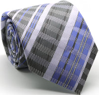 Mens Dads Classic Grey/Purple Striped Pattern Business Casual Necktie & Hanky Set VO-7 - FHYINC best men's suits, tuxedos, formal men's wear wholesale
