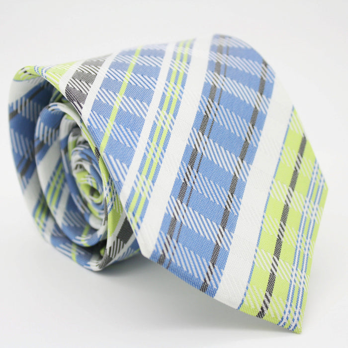 Mens Dads Classic Green Striped Pattern Business Casual Necktie & Hanky Set VO-9 - FHYINC best men's suits, tuxedos, formal men's wear wholesale
