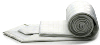 Mens Dads Classic White Geometric Pattern Business Casual Necktie & Hanky Set W-4 - FHYINC best men's suits, tuxedos, formal men's wear wholesale
