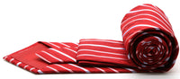 Mens Dads Classic Red Striped Pattern Business Casual Necktie & Hanky Set X-7 - FHYINC best men's suits, tuxedos, formal men's wear wholesale