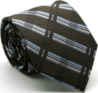 Mens Dads Classic Brown Stripe Pattern Business Casual Necktie & Hanky Set Z-2 - FHYINC best men's suits, tuxedos, formal men's wear wholesale