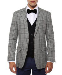 The Zeus Plaid Slim Fit Mens Blazer - FHYINC best men's suits, tuxedos, formal men's wear wholesale