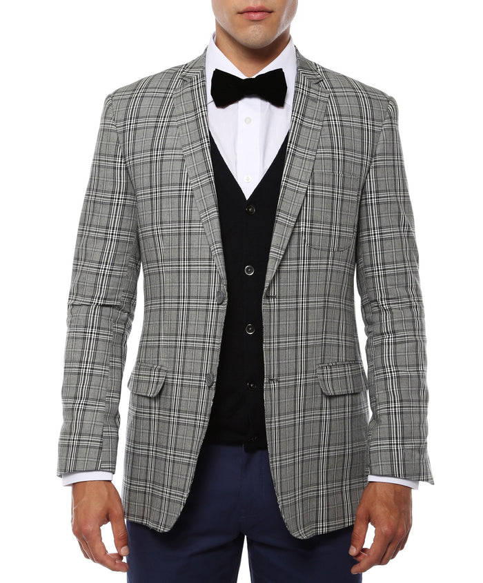 The Zeus Plaid Slim Fit Mens Blazer - FHYINC best men's suits, tuxedos, formal men's wear wholesale