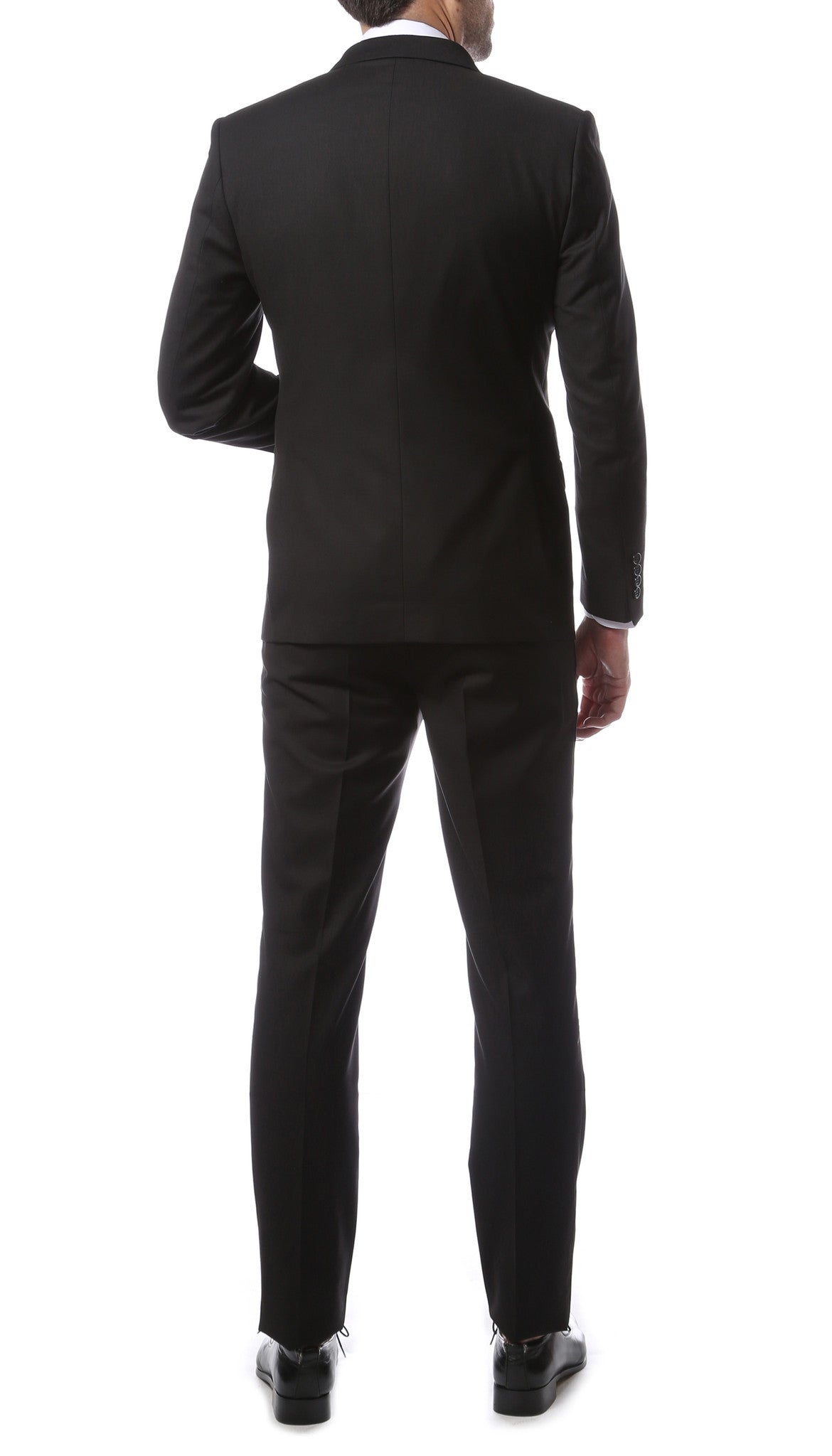 Mens ZNL22S 2pc 2 Button Slim Fit Black Zonettie Suit - FHYINC best men's suits, tuxedos, formal men's wear wholesale