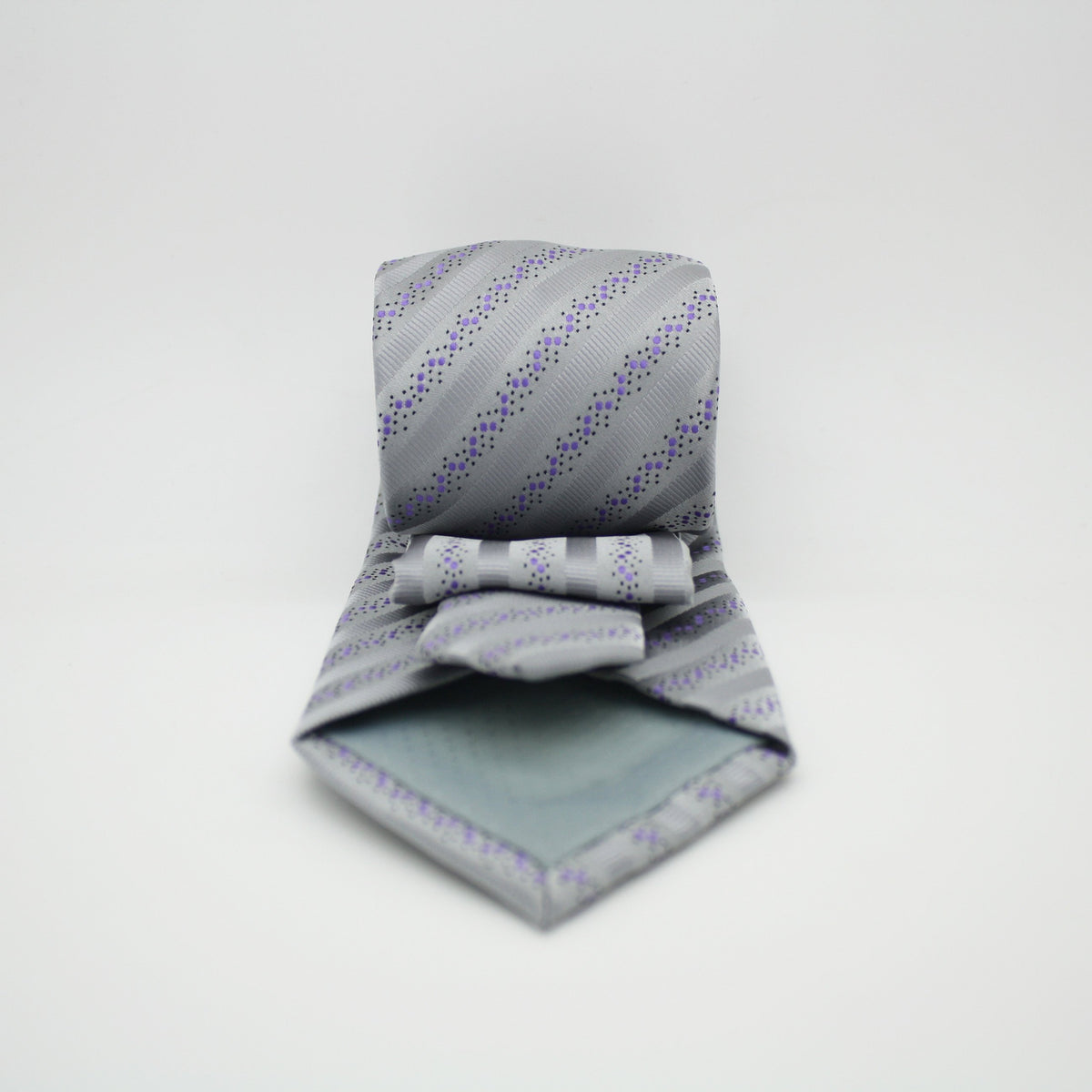 Mens Dads Classic Grey Striped Pattern Business Casual Necktie & Hanky Set ZO-12 - FHYINC best men's suits, tuxedos, formal men's wear wholesale