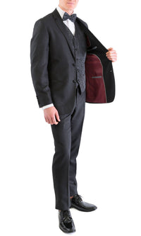 TX100 Men's Premium Black Slim Fit 2 pc Tuxedo - FHYINC best men's suits, tuxedos, formal men's wear wholesale
